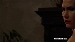 Topless amante ia transformă biciuire și sclav de formare